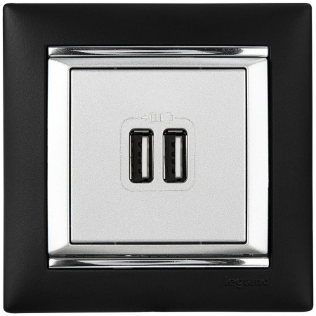 Legrand Valena Алюминий Розетка 2-ая USB