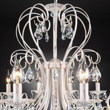 Люстра с хрусталем 3305/12 белый с золотом Eurosvet Alda