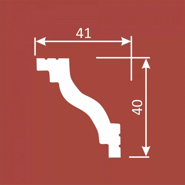 Карниз KX034, 40х41, 2000мм, Экополимер/15