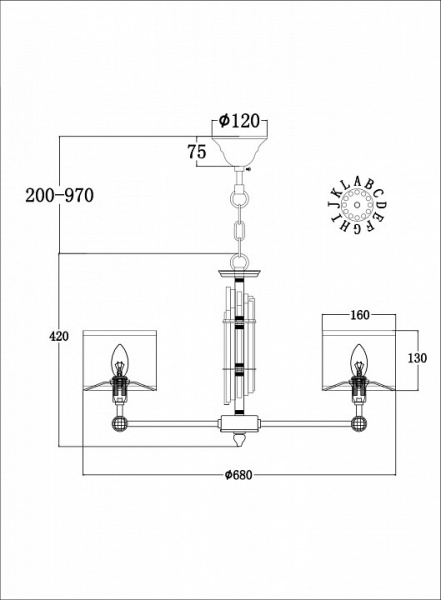 Люстра MOD088PL-06BS Maytoni Alloro