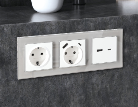 Рамка ALFA Platos (Серебро Стекло органическое) 5-ая AF330405