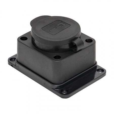 EKF Basic Розетка настенная с защитной крышкой каучуковая 230В 2P+PE 16A IP44