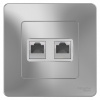 SE Blanca внутр Алюминий Розетка 2-ая компьютерная RJ45