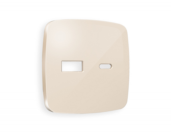 Лицевая панель OMEGA (Бежевый глянец) для розетки 2USB тип A+C QUANT OP3110