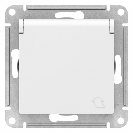 Systeme Electric AtlasDesign Лотос Розетка с/з со шторками с крышкой, 16А, IP20, механизм