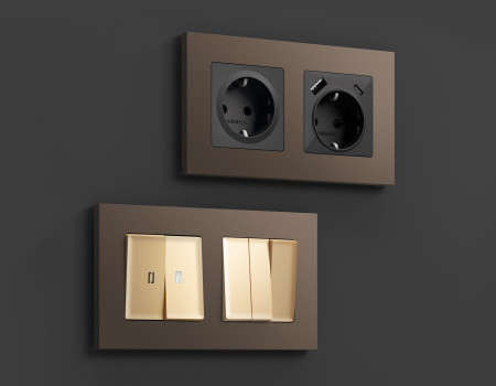 Рамка ALFA Qubi (Темная бронза матовый) 2-ая AF250632