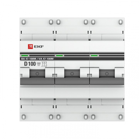 EKF PROxima ВА 47-100M Автоматический выключатель  (D) 3P 100А  10kA с электромагнитным расцепителем