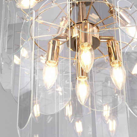 Умная подвесная люстра со стеклянными плафонами 60170/8 золото Eurosvet Claire