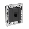 DKC Avanti Компьютерная розетка RJ-45 без шторки в стену, кат.6 одинарная, Черный матовый