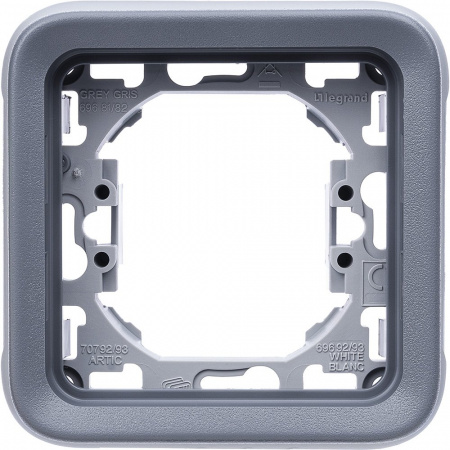 Legrand Plexo Серый Рамка 1-ая с суппортом, для внутреннего монтажа IP55