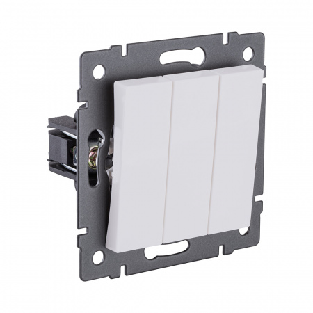 Выключатель 3-клавишный 10А/250В, белый матовый Kollinger REA-S-012WM для Aspekt, Eleganz, Reflex