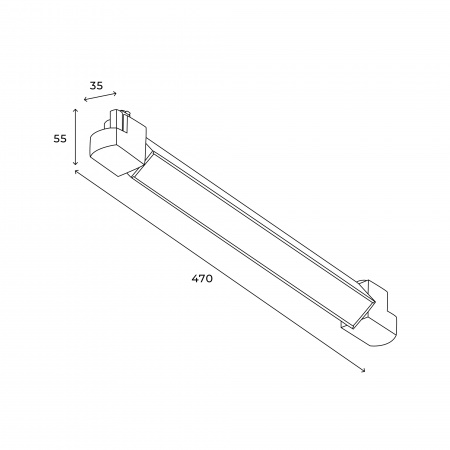 Трековый линейный светильник Skylite HSBL_0141 Однофазный, 470мм-4000К, 30Вт, чёрный