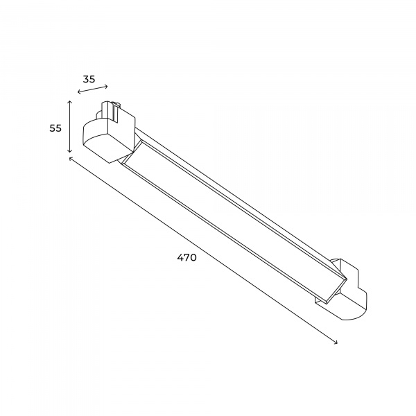 Трековый линейный светильник Skylite HSBL_0141 Однофазный, 470мм-4000К, 30Вт, чёрный
