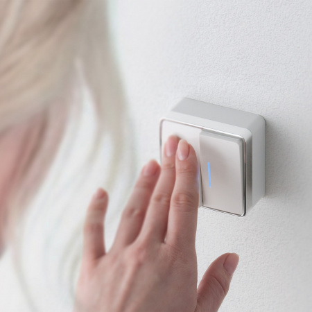 Выключатель двухклавишный с подсветкой Gallant белый W5020101