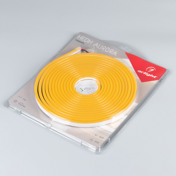 Arlight Лента герметичная AURORA-PS-A120-12x6mm 24V Amber (10 W/m, IP65, 2835, 5m) (-) Arlight Лента герметичная AURORA-PS-A120-12x6mm 24V Amber (10 W/m, IP65, 2835, 5m) (-)