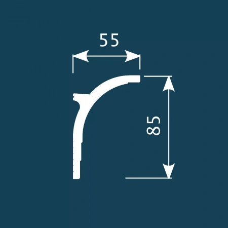 Карниз KX045, 85х55, 2000мм, Экополимер/6