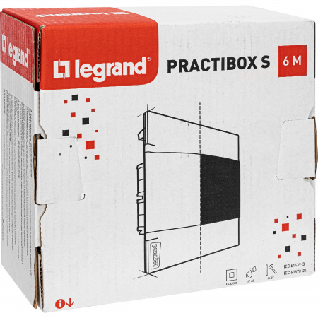 Legrand Practibox S Пластиковый щиток Встраиваемый (в полые стены) 1X6 Дымчатая дверь