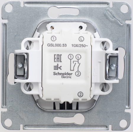 SE Glossa Шоколад Выключатель 2-клавишный с подсветкой сх.5а, 10АХ