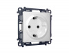 Комплект механизма электрической розетки ALFA MA127010 Белый матовый с заземлением со шторками 2P+E 16A-250V QUANT