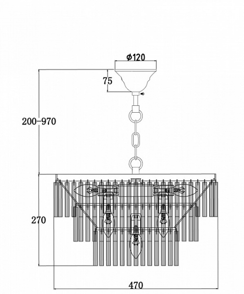 Подвесной светильник MOD093PL-09BS Maytoni Colonne