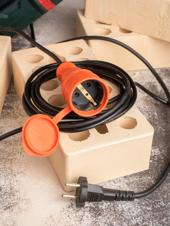 EKF PROxima Роз. перенос. с защитной крышкой оранжевая каучуковая 230В 2P+PE 16A IP44 PRO