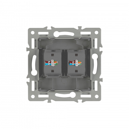 Arlight Механизм компьютерной розетки двойной SCT-MPC2-PL-GR (RJ-45, CAT6) (-)