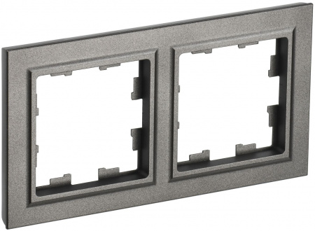 IEK BRITE Рамка 2-мест. РУ-2-БрШ шамп.