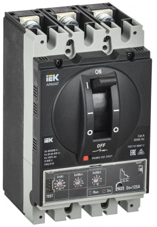 IEK ARMAT Автоматический выключатель в литом корпусе 3P A 50кА 125А эл. станд.
