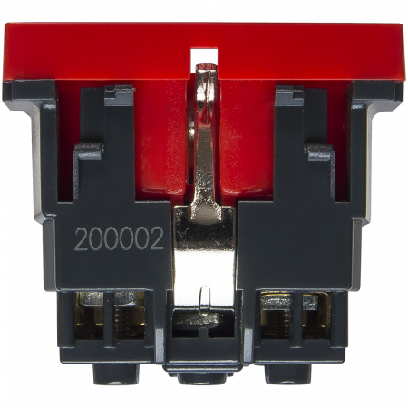 SPL Розетка 2К+З Mosaic 45х45 для выделения чистого питания с замком красная (SPL - 200002)