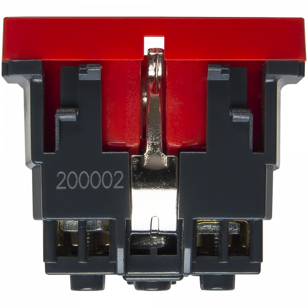 SPL Розетка 2К+З Mosaic 45х45 для выделения чистого питания с замком красная (SPL - 200002)