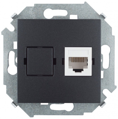 Simon 15 Графит Розетка компьютерная RJ45 кат.5е, Systimax