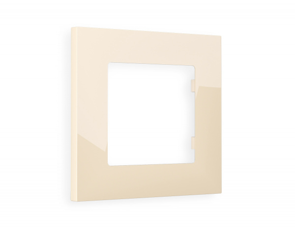 Рамка ALFA Qubi (Бежевый глянец) 1-ая AF250301