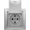 Legrand Valena Алюминий Розетка 1-ая с/з с крышкой