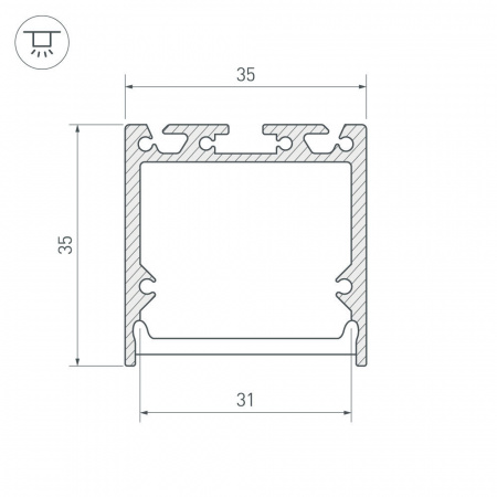 Профиль с рассеивателем Arlight SL-LINE-3535-2500 BLACK+OPAL 027986
