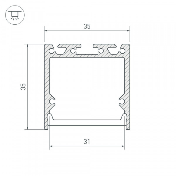 Профиль с рассеивателем Arlight SL-LINE-3535-2500 BLACK+OPAL 027986