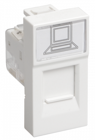 IEK PRIMER Розетка информационная RJ-45 UTP кат.5e, 1 модуль. РКИ-10-00-П