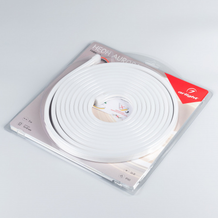 Arlight Лента герметичная AURORA-PS-A120-16x8mm 24V White6000 (10 W/m, IP65, 2835, 5m) (-)