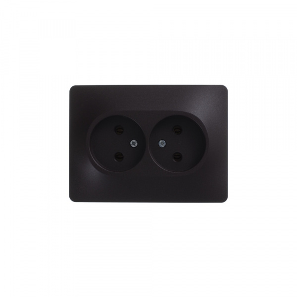 SE Glossa Шоколад Розетка 2-ая б/з, 16А (в сборе)