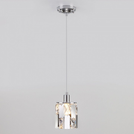 Подвесной светильник с хрусталем 50101/1 хром Eurosvet Scoppio
