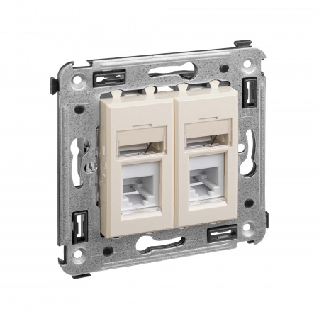 DKC Avanti Ванильная дымка Розетка телефонная двойная
