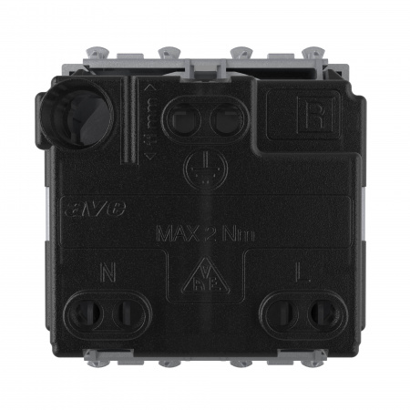 DKC Avanti Закаленная сталь Розетка 2P+E со шторками 2 модуля