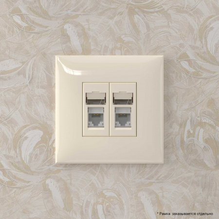 DKC Avanti Ванильная дымка Компьютерная розетка RJ-45 двойная  категория  6А