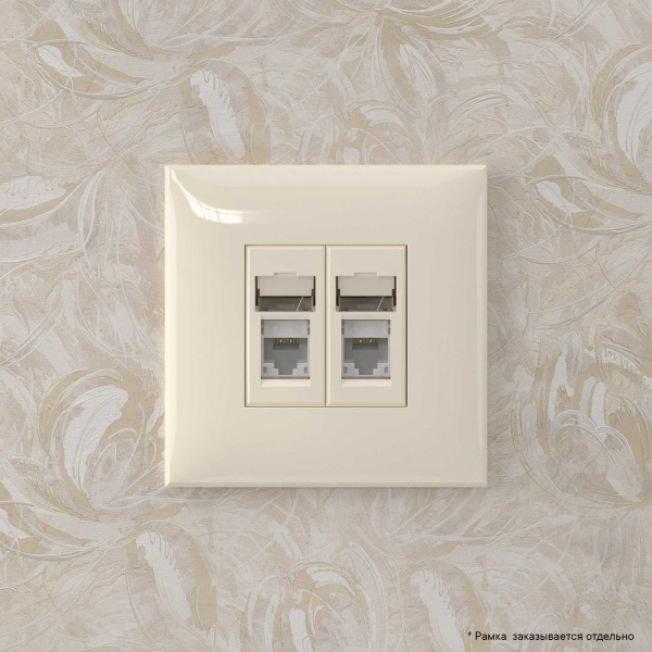 DKC Avanti Ванильная дымка Компьютерная розетка RJ-45 двойная  категория  6А