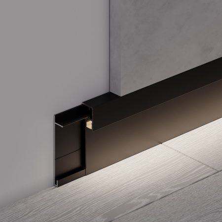 Профиль PLINTUS-H54B-2000 BLACK (Arlight, Алюминий)