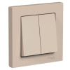 SE AtlasDesign Песочный Выключатель 2-клавишный, сх.5, 10АХ, в сборе