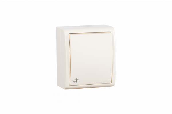 Simon 15 Aqua Бежевый Переключатель 1-клавишный перекрестный наружный, IP54