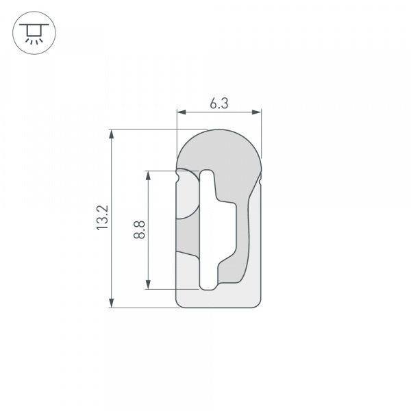 Arlight Силиконовый профиль WPH-FLEX-0613-SIDE-S8-5m WHITE (Силикон)