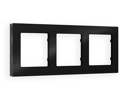 Рамка ALFA Platos (Черный Металл шлифованный) 3-ая AF550503
