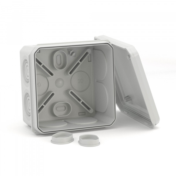 DKC Коробка ответвительная с 8+2 кабельными вводами д.20/20мм, IP55,70х70х40мм