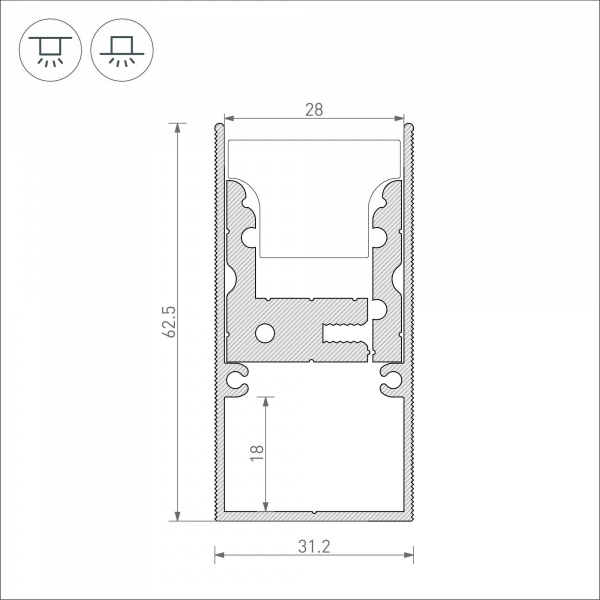 Arlight Профиль-держатель ARH-FLOOR27-H28-2000 (Металл)